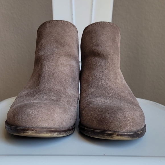 Lucky Brand | Genuine Leather Seude Taupe Booties - Picture 6 of 10